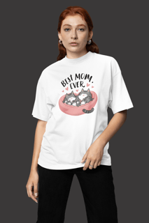 CAMISETA T-SHIRT PIMA CAT, BEST MOM EVER 