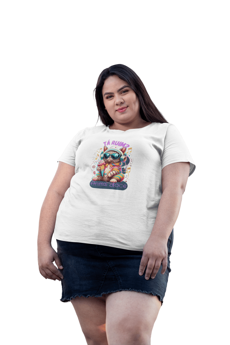 Nome do produto: CAMISETA T-SHIRT PLUS SIZE CAT, TA RUIM
