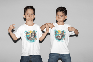 CAMISETA CLASSIC INFANTIL, BICHO PREGUIÇA-2 A 14 ANOS