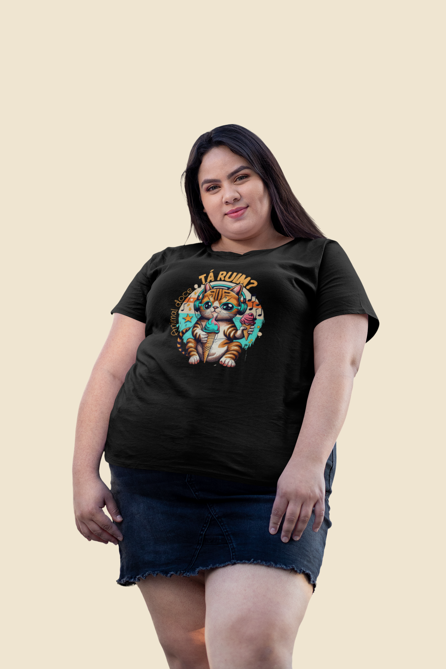 CAMISETA T-SHIRT PLUS SIZE CAT, TA RUIM