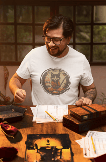 CAMISETA T-SHIRT QUALITY, SAMURAI CAT