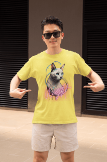 CAMISETA T-SHIRT ESTONADA, CAT NIGHT