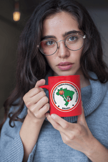 Caneca Movimento Sem Picanha Mapa e Abóbora (Vermelha)