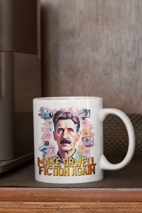 Caneca Make Orwell Fiction Again (Branca)