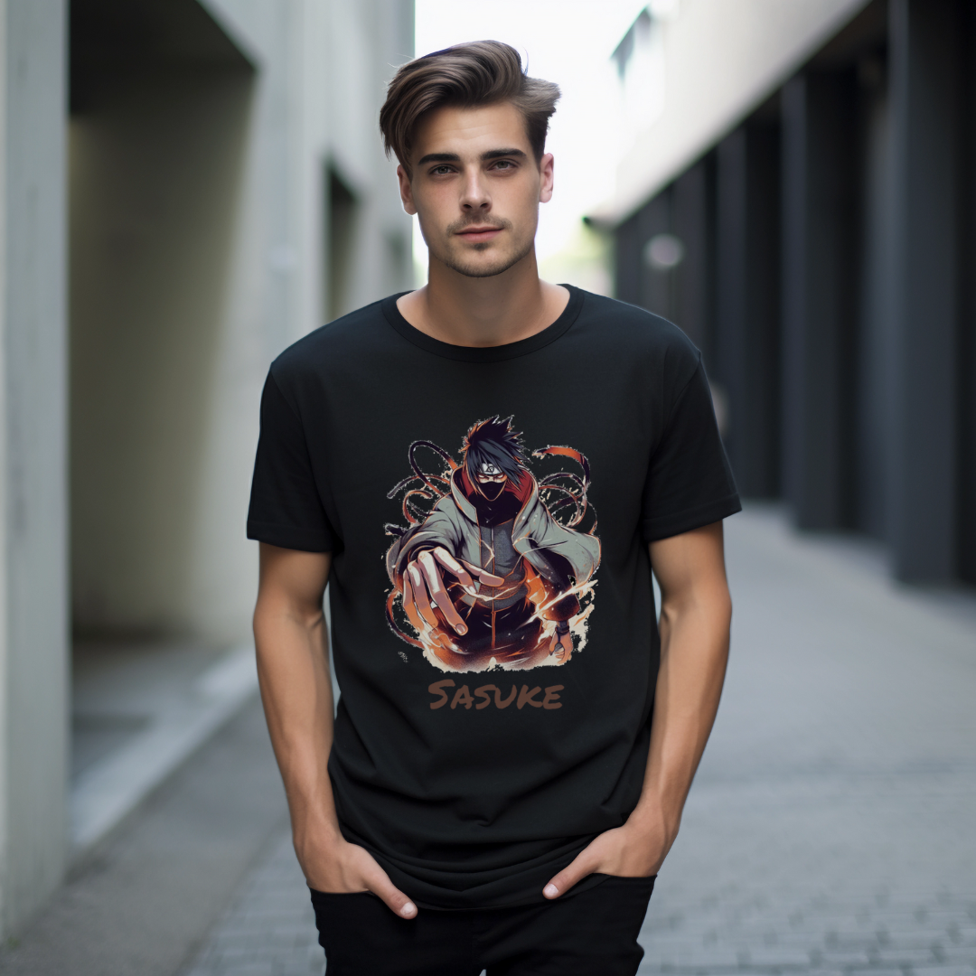 Camiseta Masculina Naruto Sasuke Demoníaco