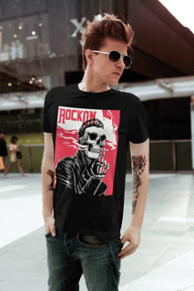 Nome do produto Camiseta Masculina Roqueiro Caveira