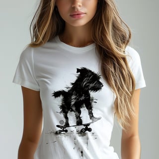Nome do produto Camiseta Pets - Schnauzer no Skate PB - Unisex