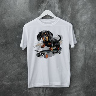 Nome do produto Camiseta Pets - Dachshund Skate - Unissex