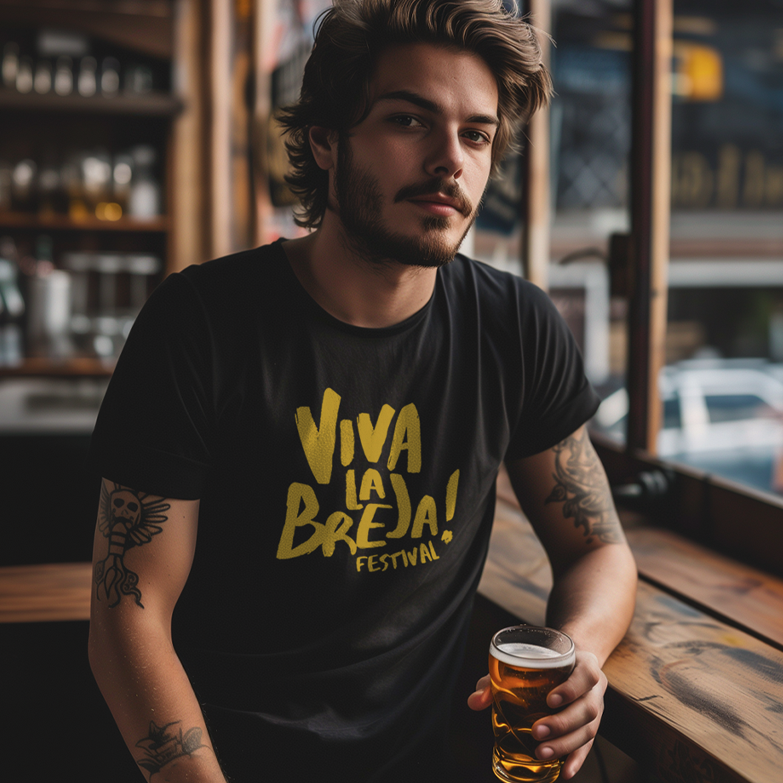 Nome do produto: Camiseta Preta Viva La Breja - Unissex