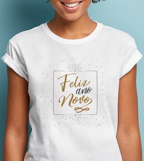 Nome do produto Camiseta Unissex Ano Novo - Feliz Ano Novo