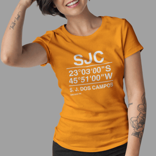 Nome do produto Camiseta Baby Long Coordenadas Geográficas SJC
