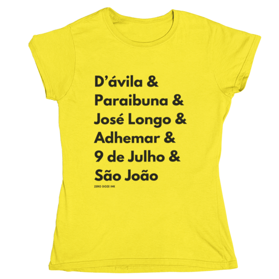 Camiseta Baby Long Avenidas e rua de SJC