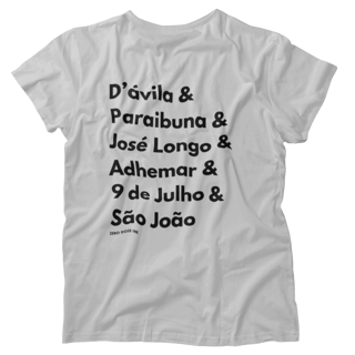 Nome do produto Camiseta Avenidas e rua de SJC