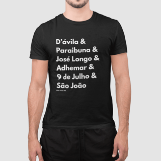 Nome do produto Camiseta Avenidas e rua de SJC