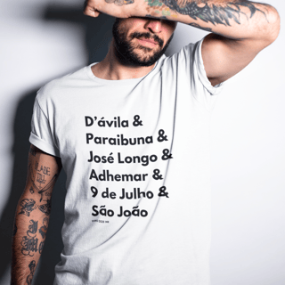 Nome do produto Camiseta Avenidas e rua de SJC