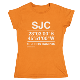 Camiseta Baby Long Coordenadas Geográficas SJC