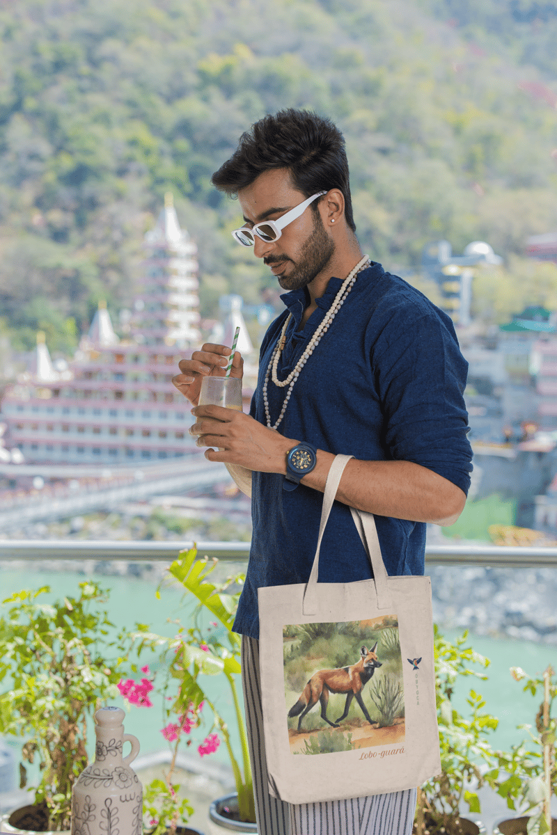 Nome do produto: Ecobag Lobo-Guará - Coleção Aquarela