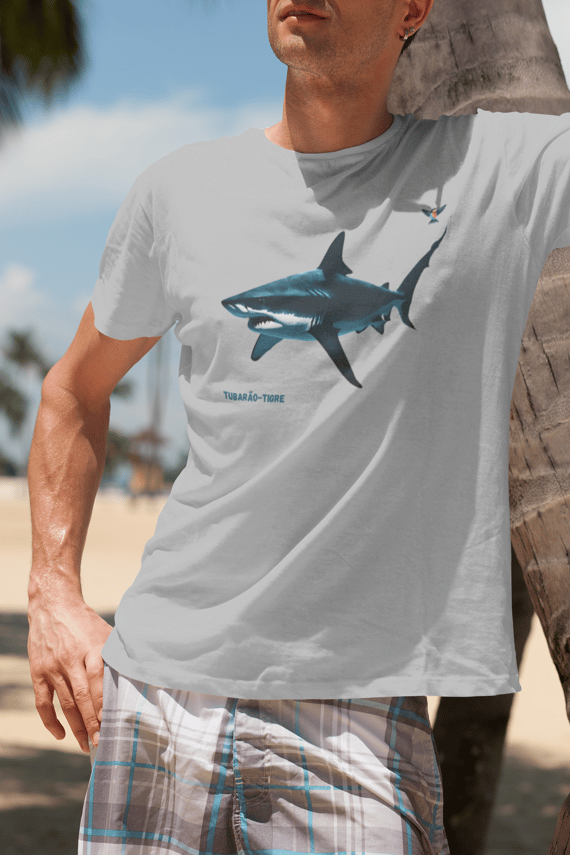 Camiseta Tubarão-tigre - Coleção Fauna Viva - Masculina