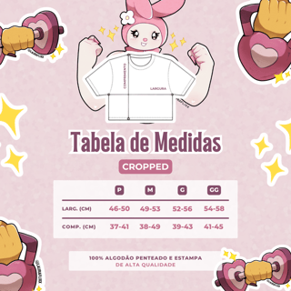 Nome do produto Cropped My Melody EU TREINO FOFO