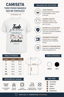 Nome do produto Camiseta Naquele Que Me Fortalece