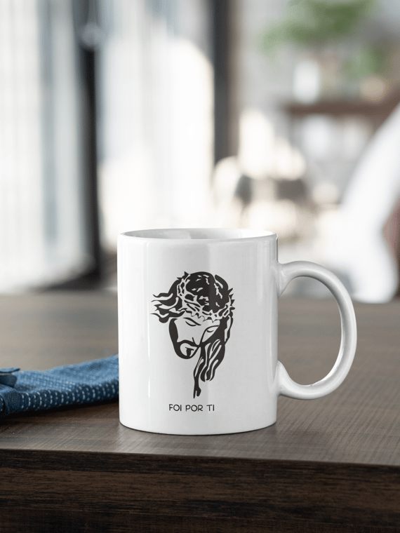 Caneca de Porcelana Personalizada Foi Por Ti