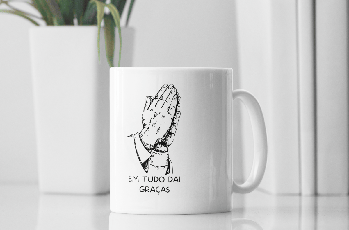 Nome do produto: Caneca De Porcelana Personalizada, Dai Graças