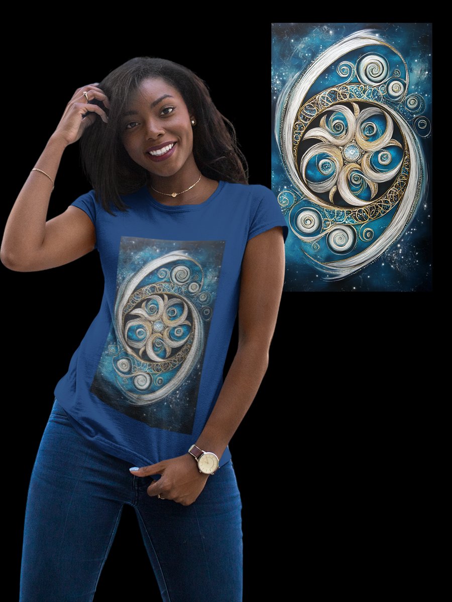 Nome do produto: Camiseta Feminina Algodão Pima Mandala Energia Divina