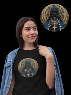 Nome do produto Camiseta Feminina Algodão Pima Mandala Nossa Senhora Aparecida