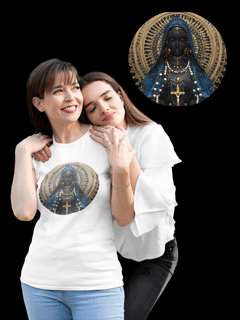 Nome do produto Camiseta Feminina Algodão Pima Mandala Nossa Senhora Aparecida