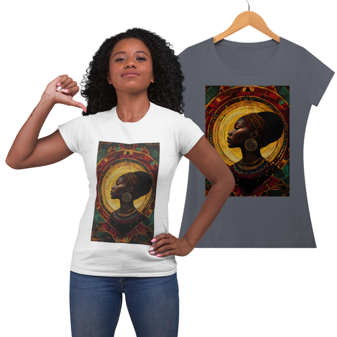 Nome do produto: Camiseta Feminina Algodão Pima Mandala Afro