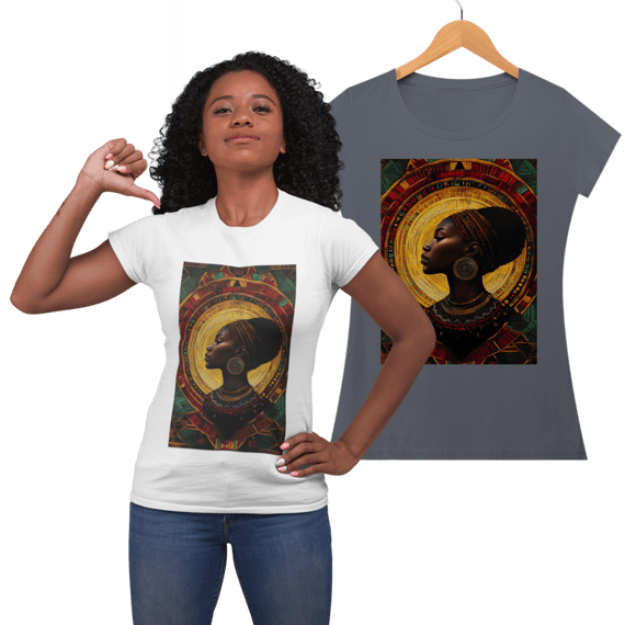 Camiseta Feminina Algodão Pima Mandala Afro