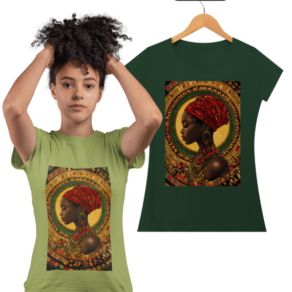 Camiseta Feminina Algodão Pima Mandala Afro 3