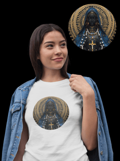 Nome do produto Camiseta Feminina Algodão Pima Mandala Nossa Senhora Aparecida