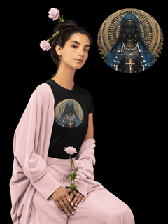 Nome do produto Camiseta Feminina Algodão Pima Mandala Nossa Senhora Aparecida
