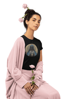 Nome do produto Camiseta Feminina Algodão Pima Mandala Nossa Senhora Aparecida