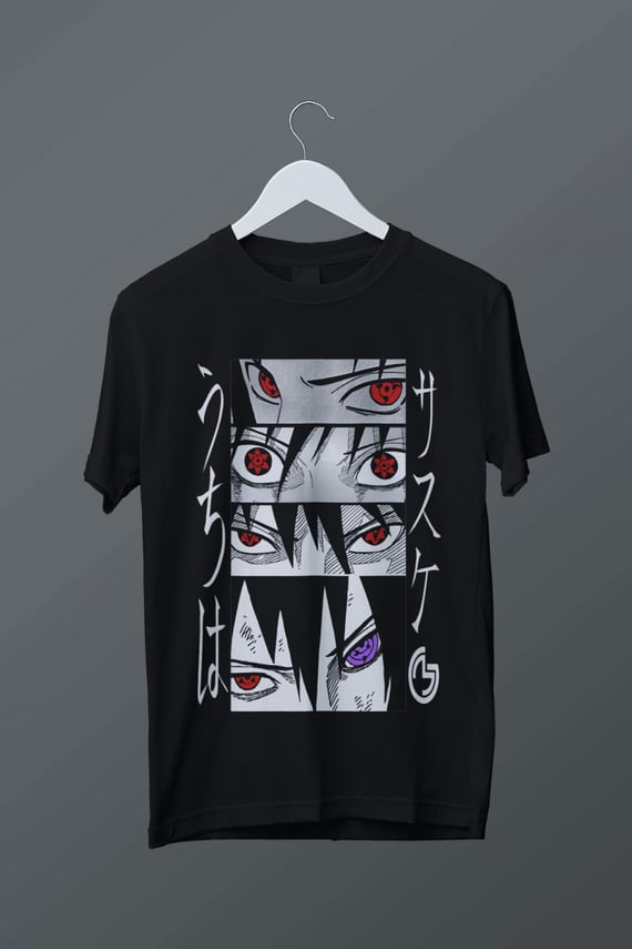 T-shirt plus size Uchiha Sasuke (branca)