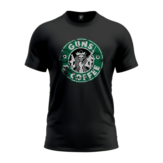Camiseta Militar Guns & Coffee