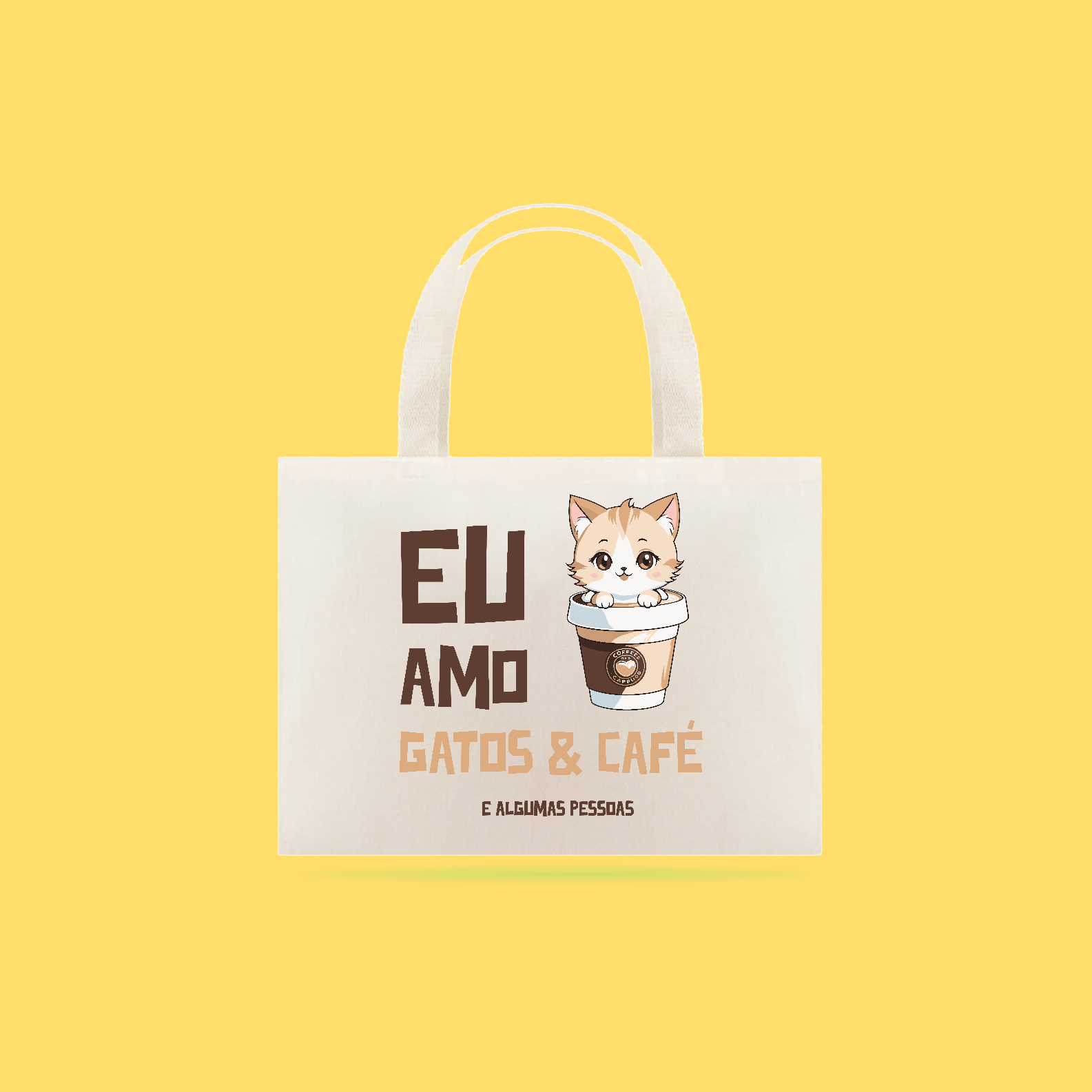 ECOBAG  EU AMO GATOS & CAFÉ