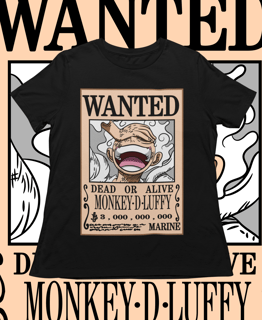 Camiseta Luffy Cartaz de Procurado - One Piece