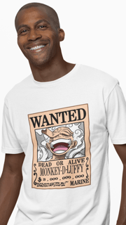Nome do produto Camiseta Luffy Cartaz de Procurado - One Piece