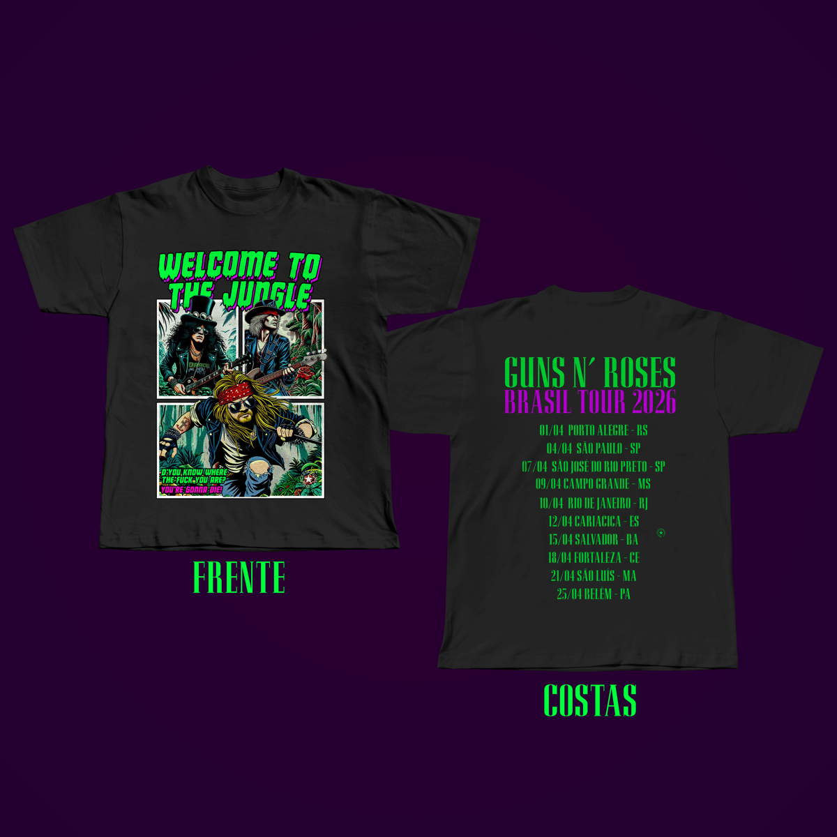 Nome do produto: Welcome to the Jungle - Guns N Roses 2026 Brasil Tour