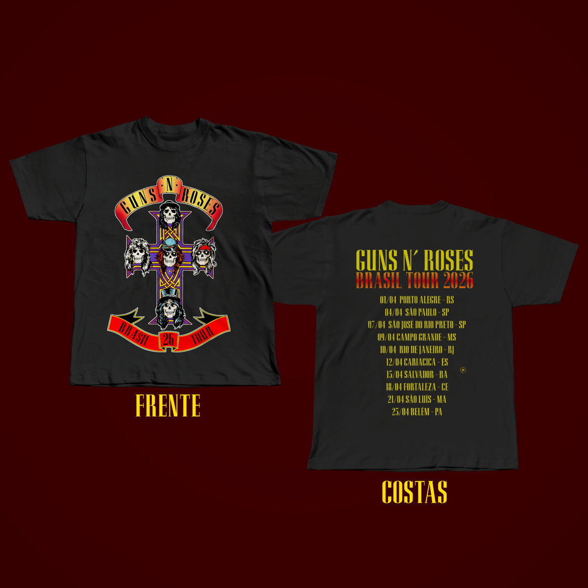 Nome do produto: Guns N Roses Brasil Tour 2026 - Appetite for Brasil