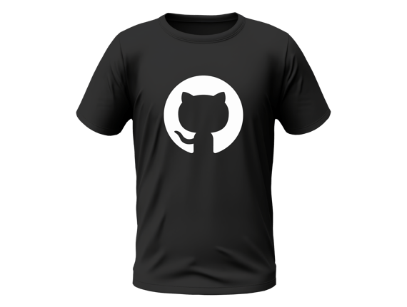 Camisa GitHub - Logo centro Preta