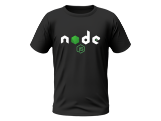 Nome do produto Camisa Node.js - Logo centro Preta