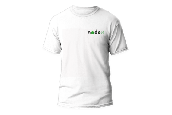 Camisa Node.js - Logo canto Branca