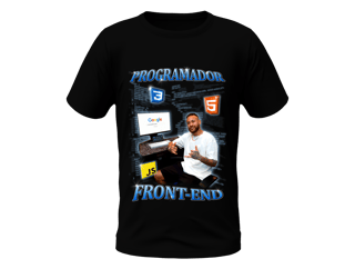 Nome do produto Camisa Programador Front-End - Menino Ney