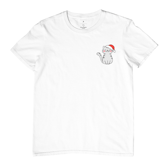 Camiseta | Gatinho Cinza de Natal ❄