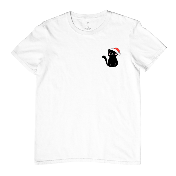 Camiseta | Gatinho Preto de Natal ❄