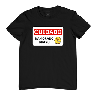 Nome do produto Camiseta CUIDADO ✋ O meu namorado é bravo