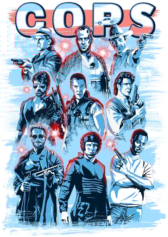Camiseta policiais do cinema - Cops